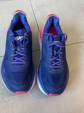 Hoka One One Blue with Pink Accent Women's Sneakers